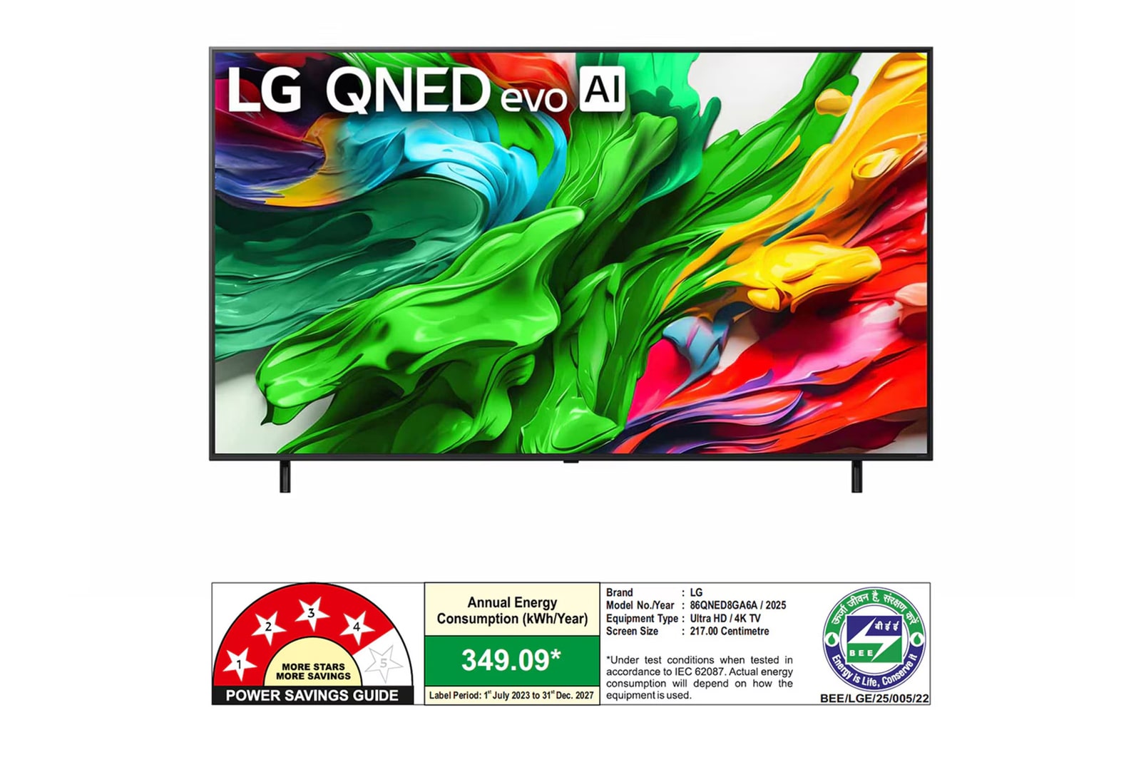 Rear view of LG QNED evo QNED85 TV