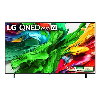 Front view of LG 217cm (86) 4K QNED 8GA MiniLED Smart TV with α8 AI Processor 4K Gen2, FILMMAKER MODE ™, AI Picture Pro with Dolby Vision & Atmos 86QNED8GA6A