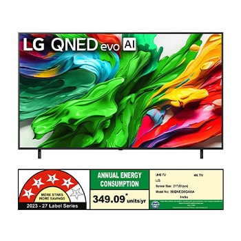 Rear view of LG QNED evo QNED85 TV