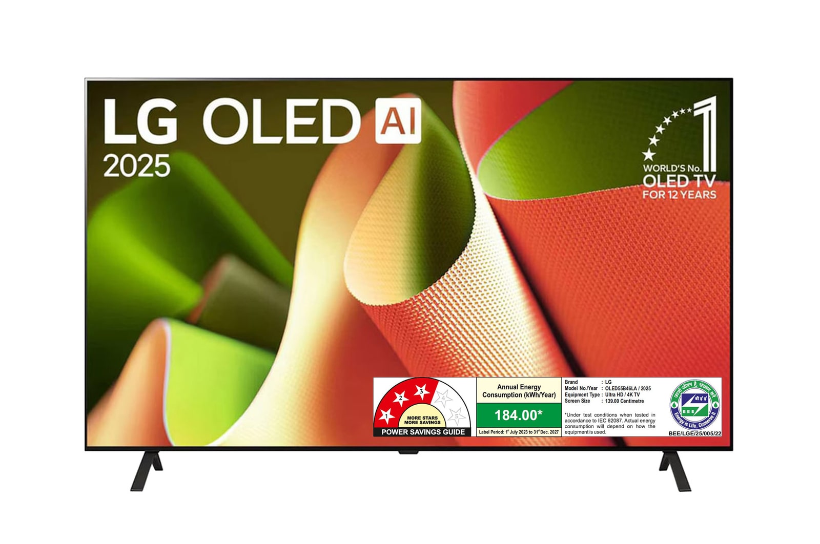 LG OLED55B46LA OLED front view