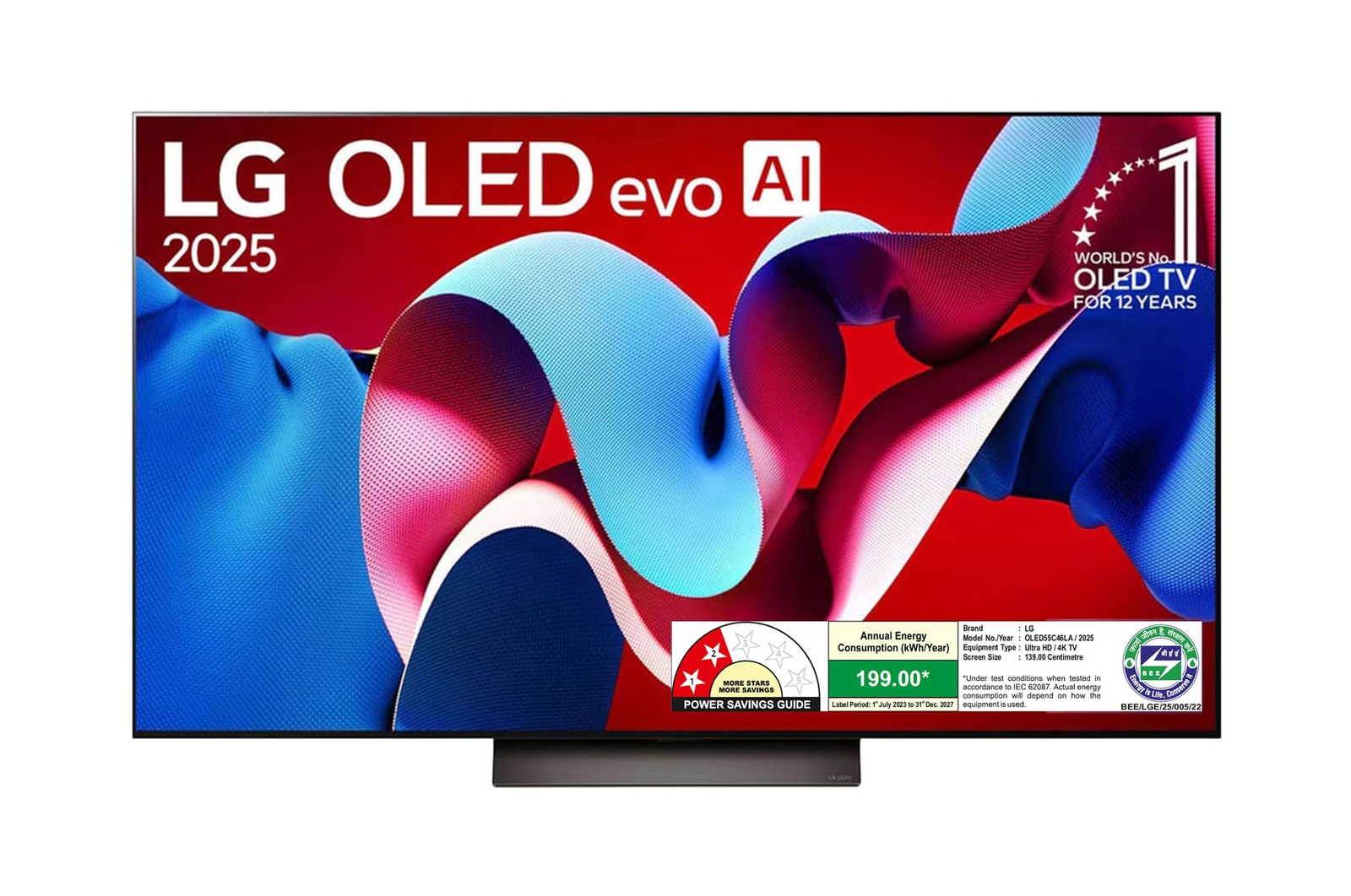 LG OLED55C46LA OLED front view