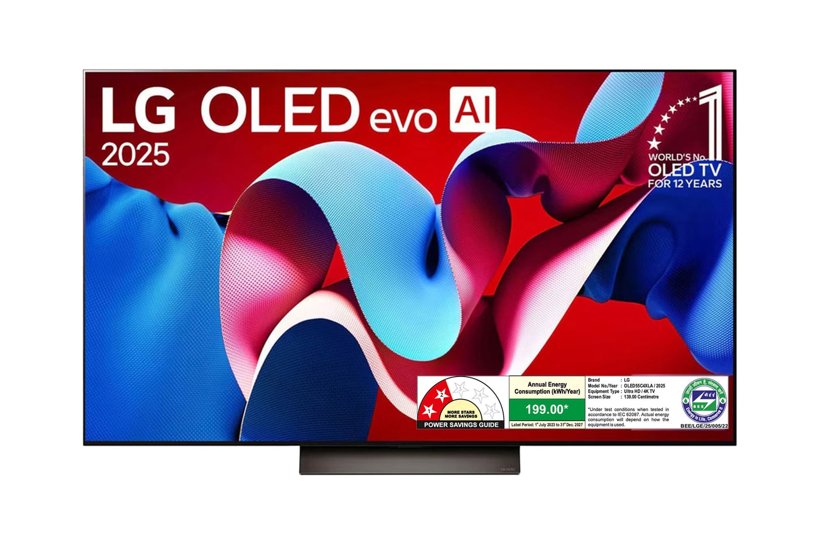 LG OLED55C4XLA OLED evo front view