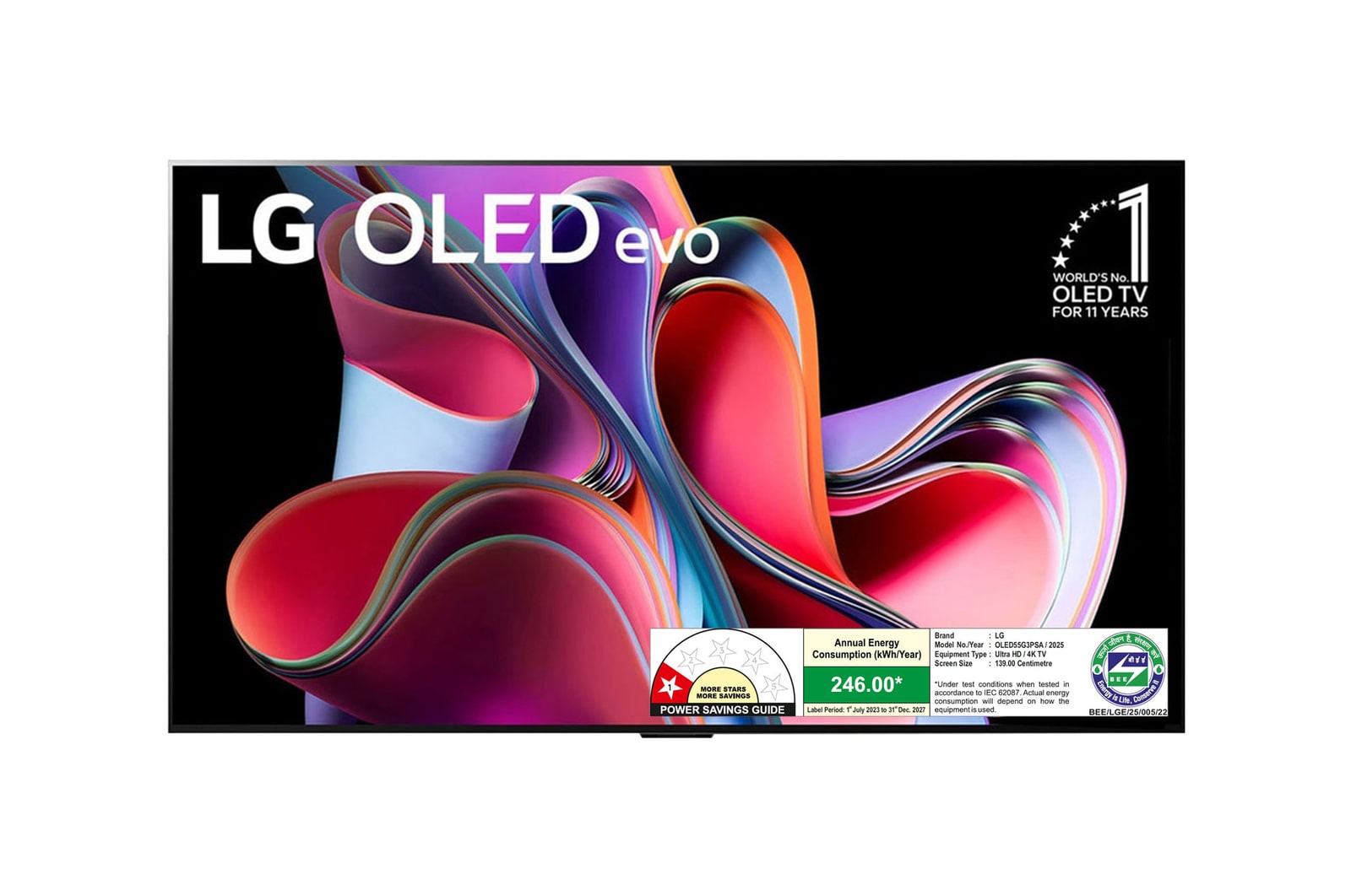 LG OLED55G3PSA OLED evo front view