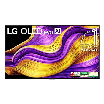 Front view of LG OLED evo AI 139cm (55) TV (G5), a11 Gen2 AI Processor 4K, VRR 165Hz Refresh Rate, Dolby Vision & Atmos OLED55G56LA