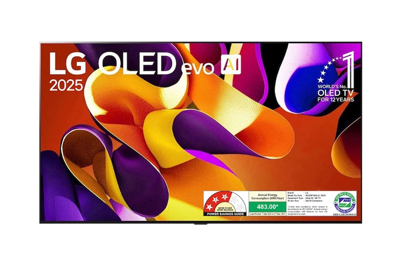 LG OLED97G46LA OLED evo front view