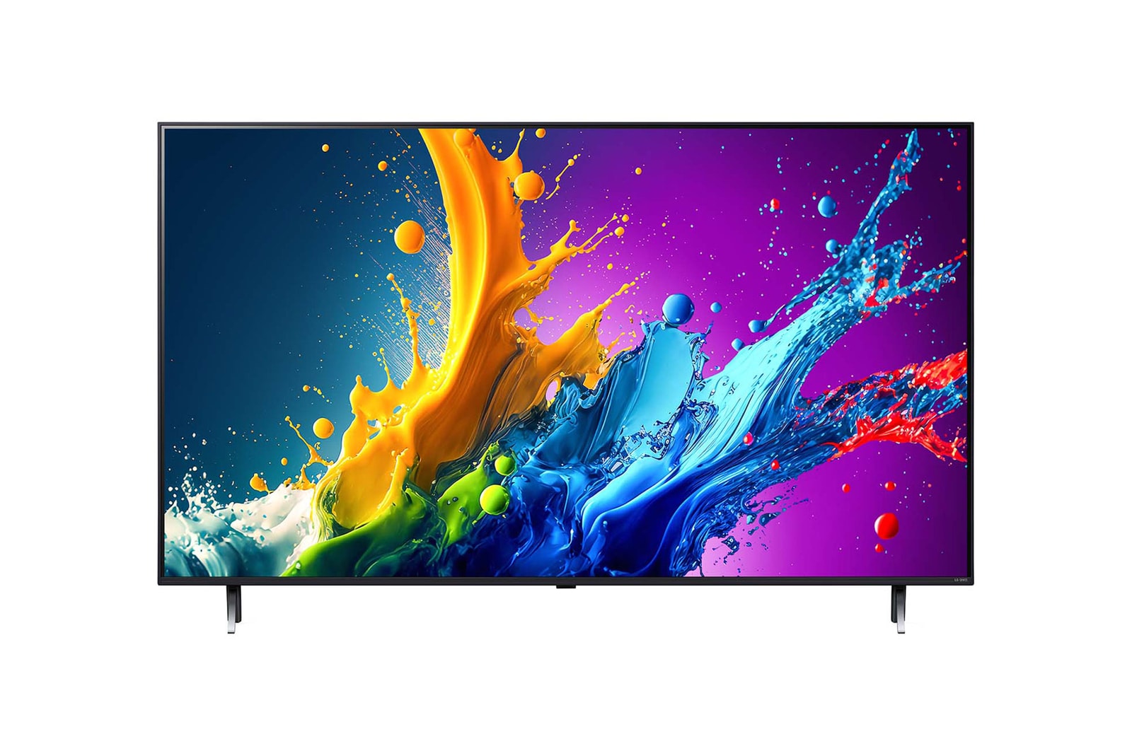 Front view of LG QNED TV, QNED80