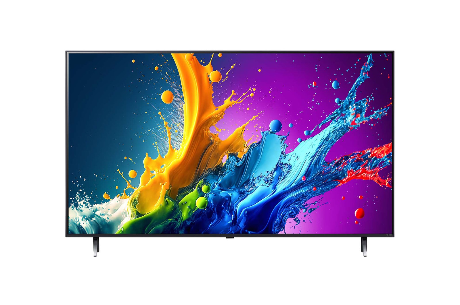 Front view of LG QNED TV, QNED80