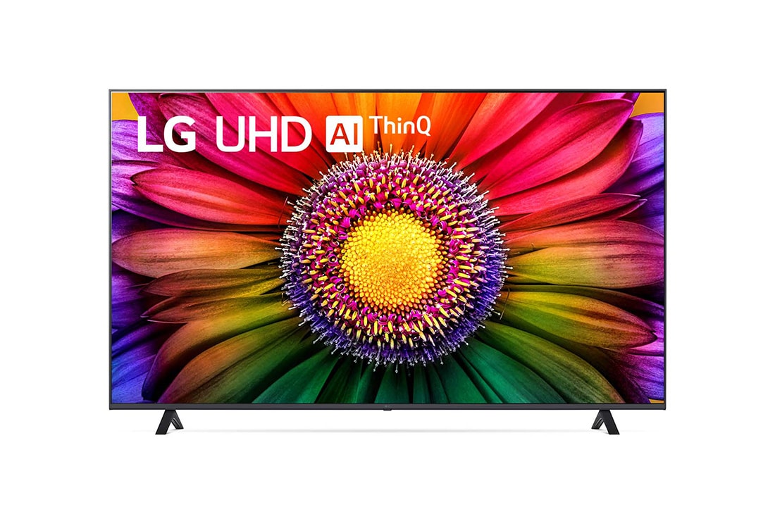 LG 70UR8040PSB 4k uhd tvs front view