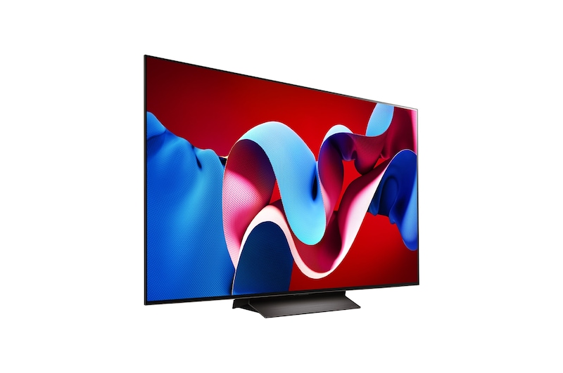 Close-up of LG OLED evo TV, OLED C4 from the base