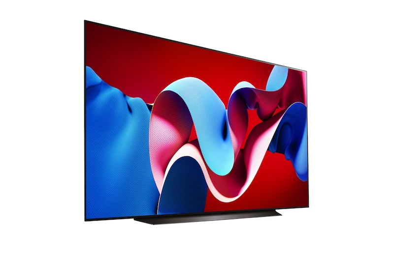 Right-facing side view of LG OLED evo TV, OLED C4