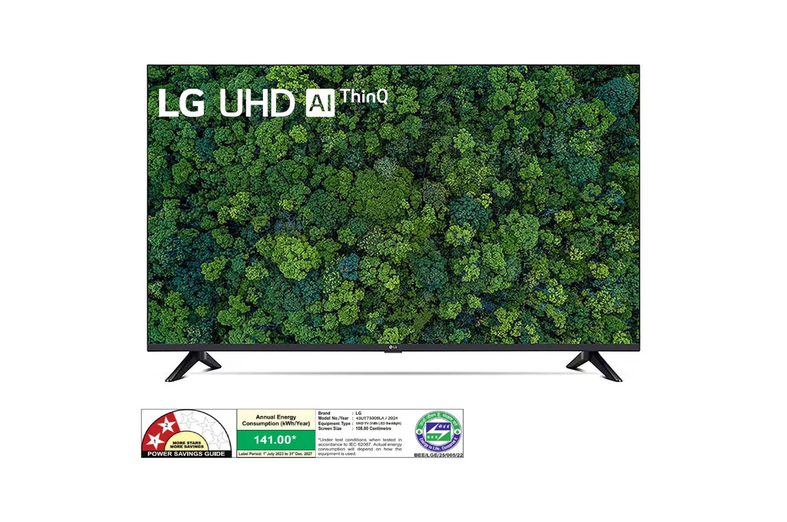 LG 43UT73006LA 4K UHD TVs front view