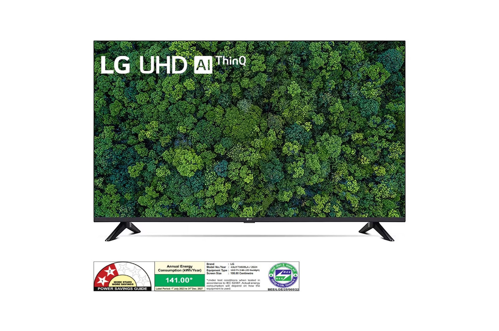 LG 43UT73506LA 4K UHD TVs front view