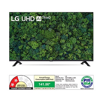 LG 43UT73806LA 4K UHD TVs front view