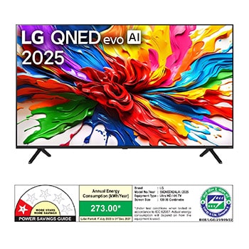 Rear view of LG QNED80 TV