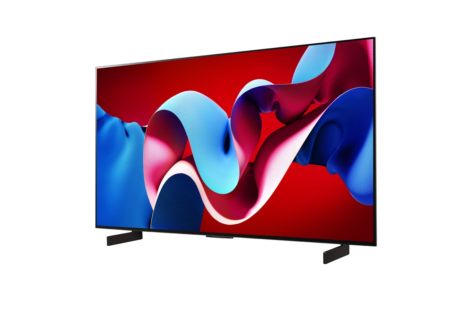 Left-facing side view of LG OLED evo TV, OLED C4