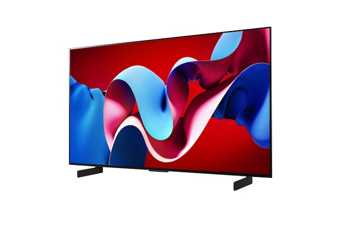 Left-facing side view of LG OLED evo TV, OLED C4