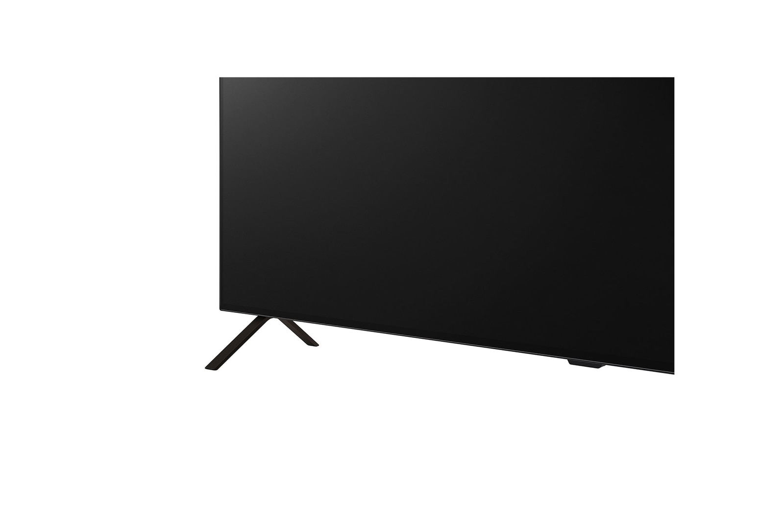 Close-up image of LG OLED TV, OLED B4 from the base, showing 2-pole stand