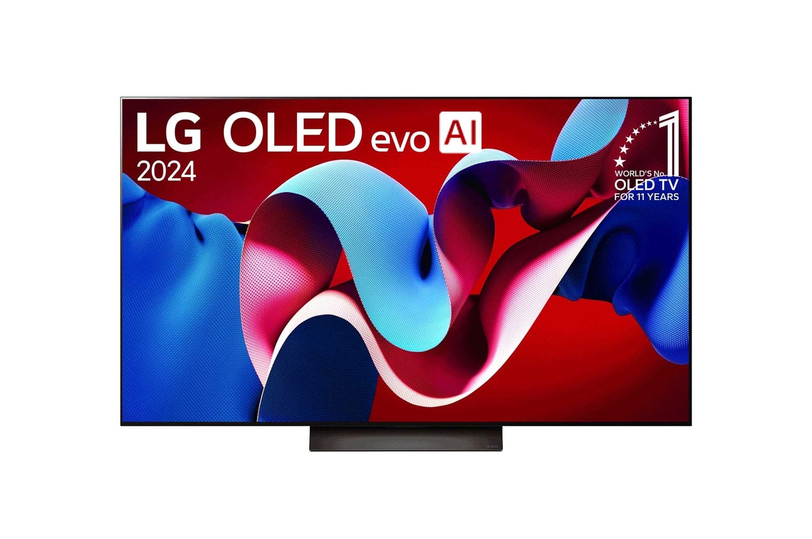 Left-facing side view of LG OLED evo TV, OLED C4