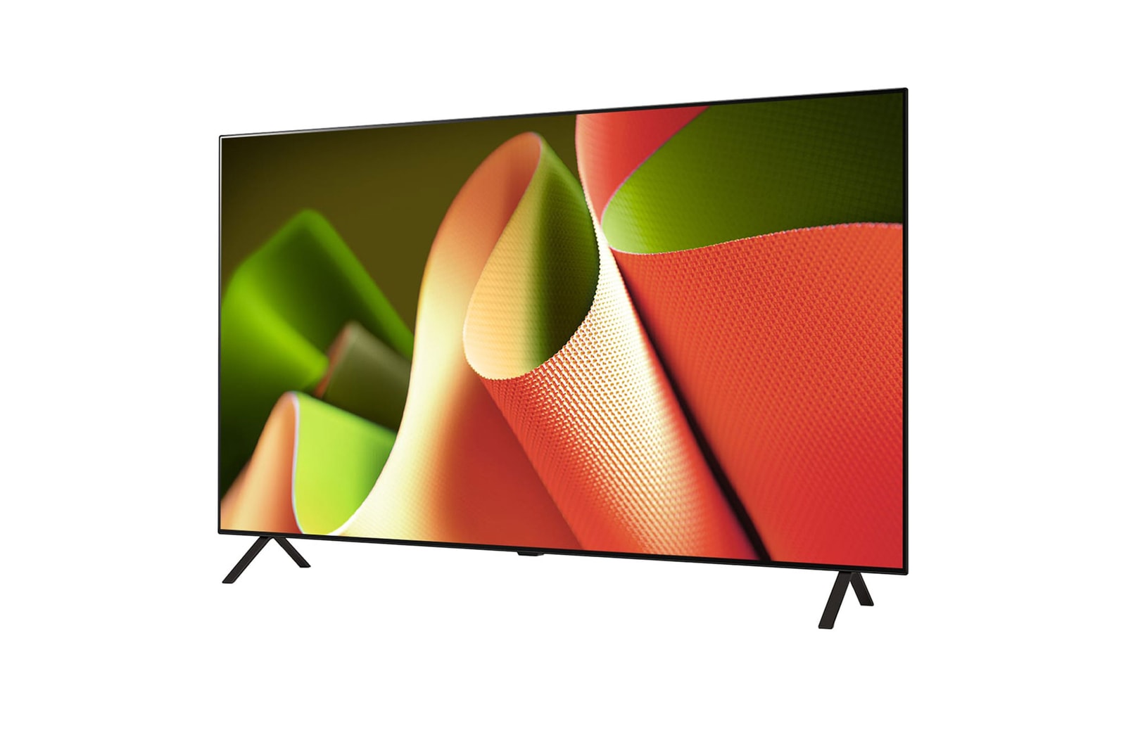 Slightly-angled left-facing side view of LG OLED TV, OLED B4