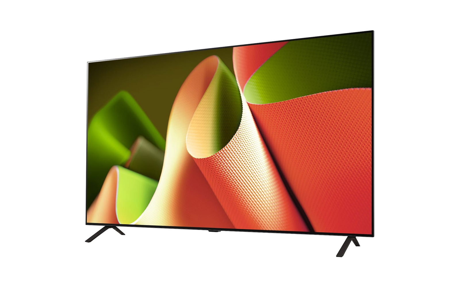 Slightly-angled left-facing side view of LG OLED TV, OLED B4