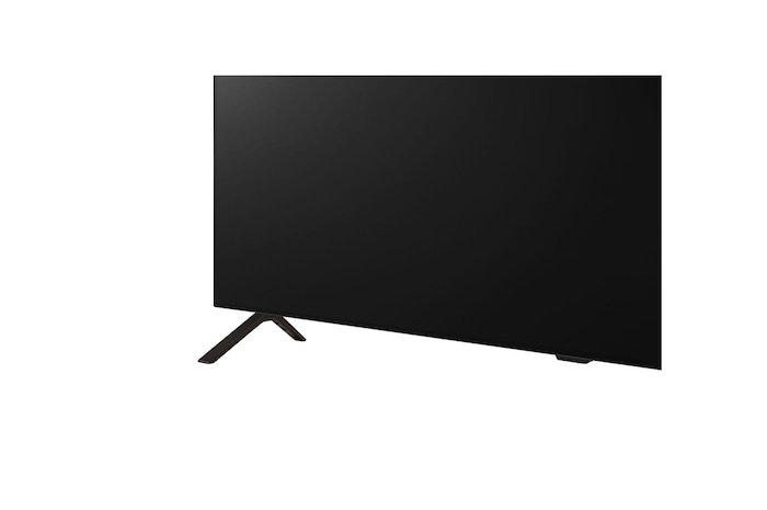 Close-up image of LG OLED TV, OLED B4 from the base, showing 2-pole stand