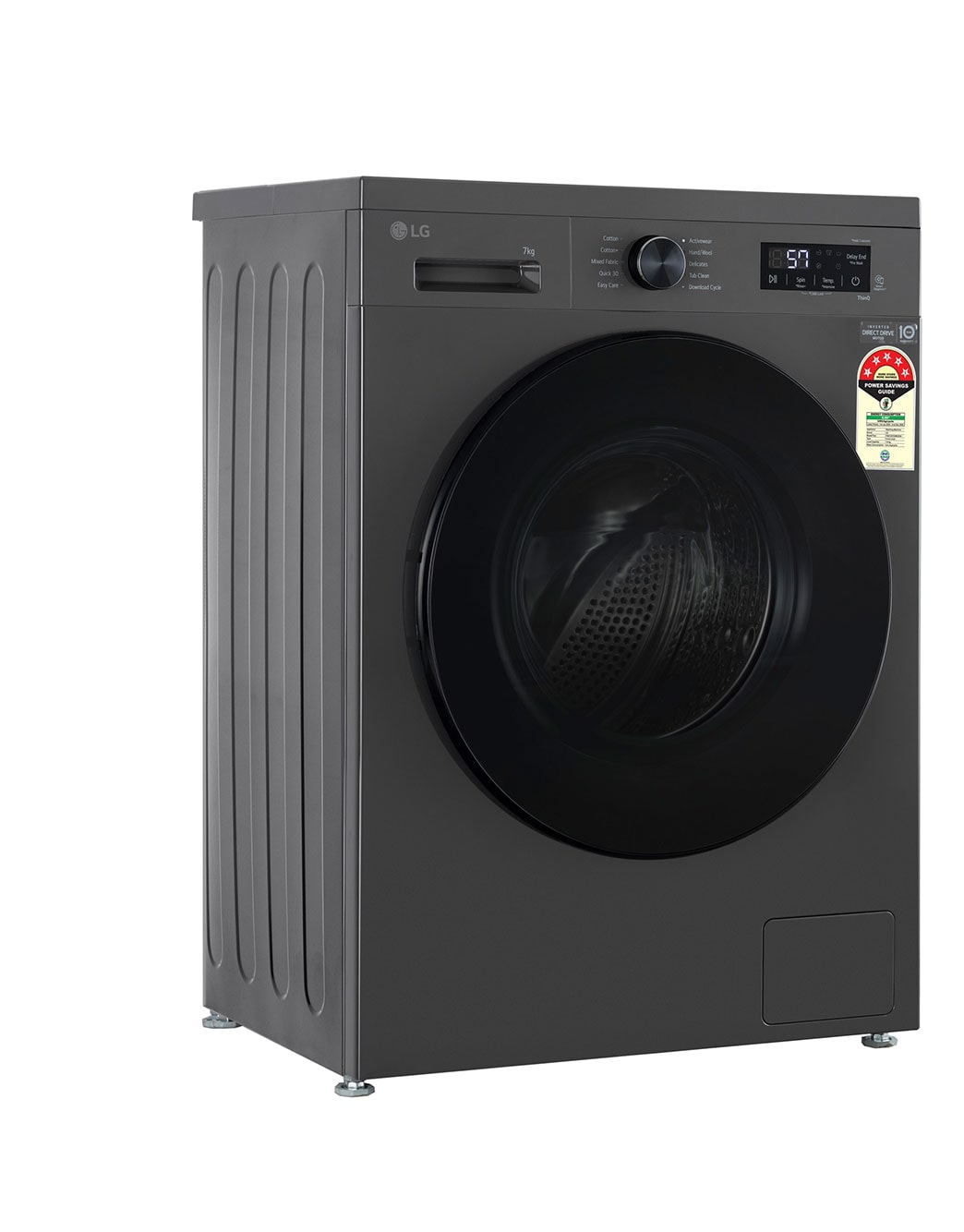 LG 7KG Front Load Washing Machine, Inverter Direct Drive, Middle Black  FHB1207Z4M LG IN