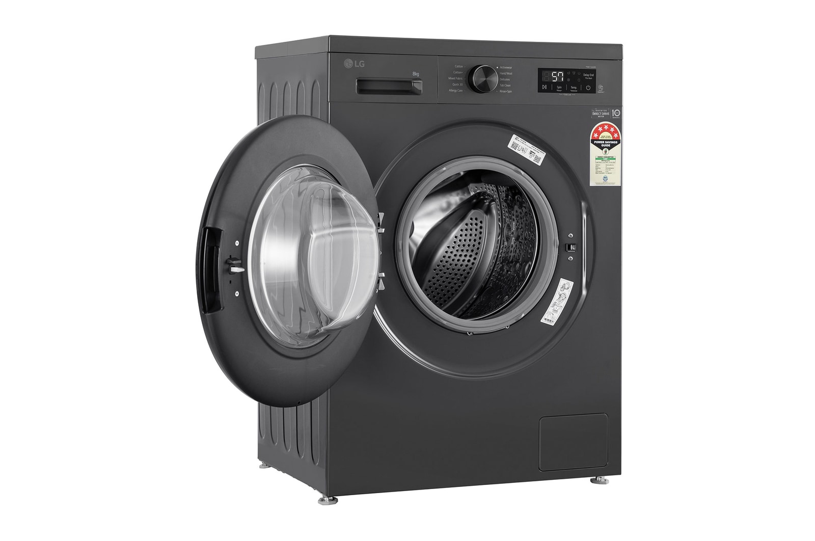LG 8KG Front Load Washing Machine, Inverter Direct Drive, Middle Black, FHB1208Z2M