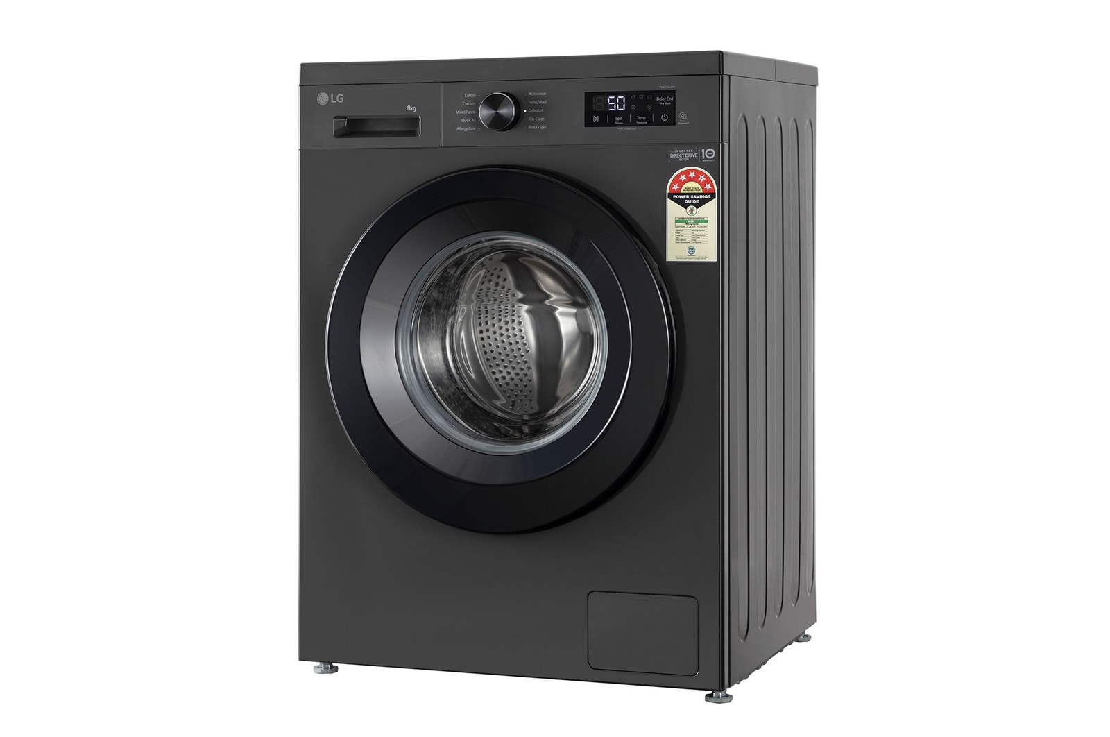 LG 8KG Front Load Washing Machine, Inverter Direct Drive, Middle Black, FHB1208Z2M