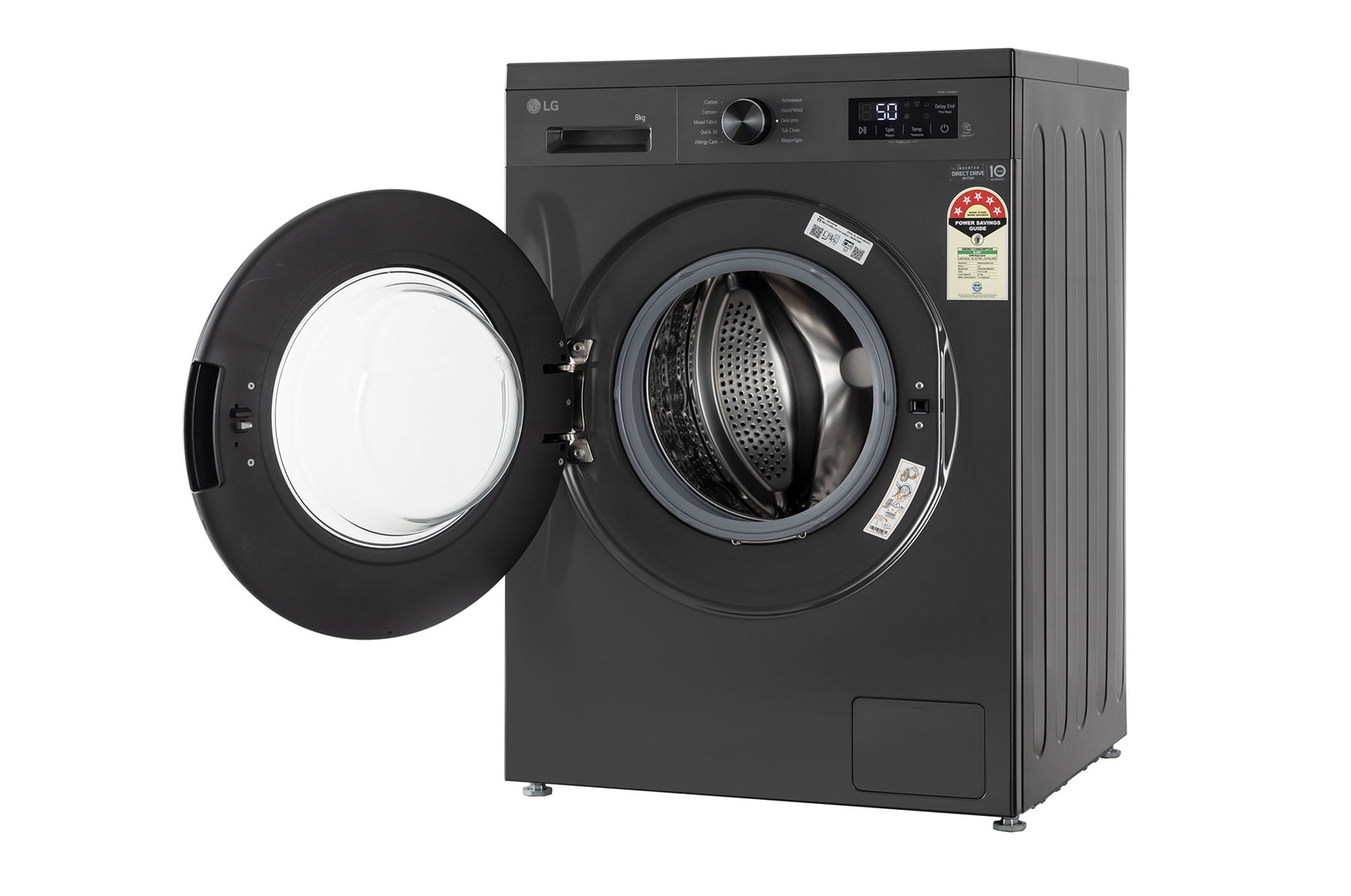 LG 8KG Front Load Washing Machine, Inverter Direct Drive, Middle Black, FHB1208Z2M
