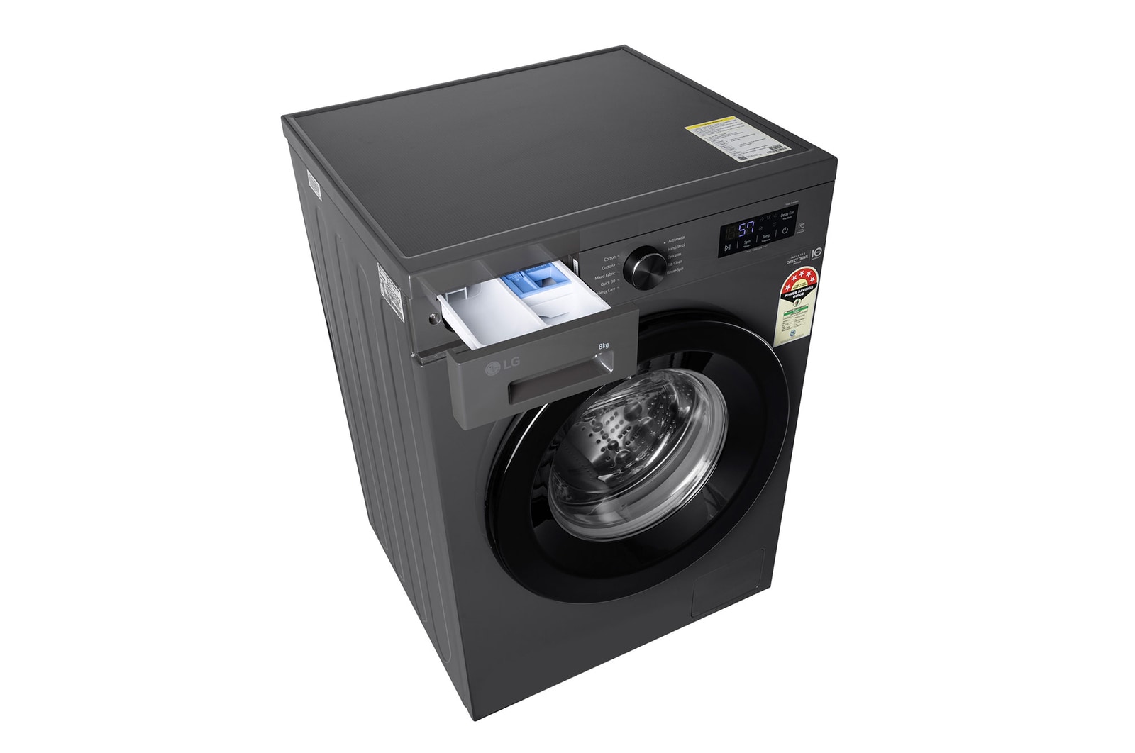 LG 8KG Front Load Washing Machine, Inverter Direct Drive, Middle Black, FHB1208Z2M