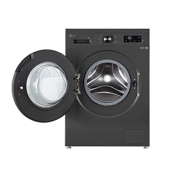 LG 9Kg Front Load Washing Machine, Inverter Direct Drive™, Middle Black, 5 Star, FHB1209Z4M, Door Open