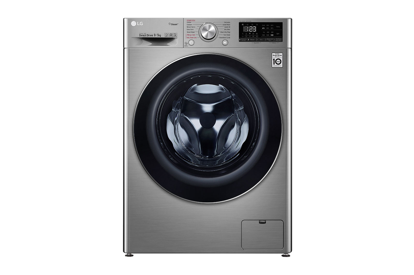 LG 9/5Kg Front Load Washer-Dryer, AI Direct Drive™, Stainless Steel VCM, FHD0905SWS