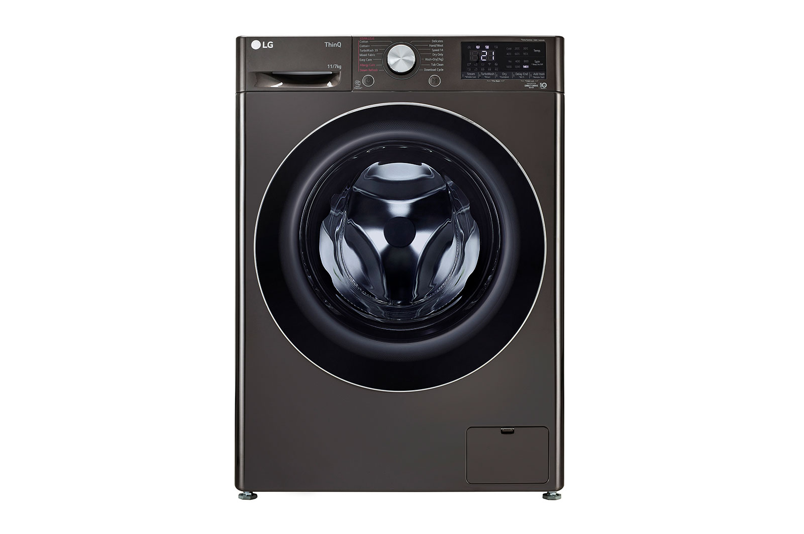 LG 11/7Kg Front Load Washer Dryer, AI Direct Drive™, Black VCM, FHD1107STB