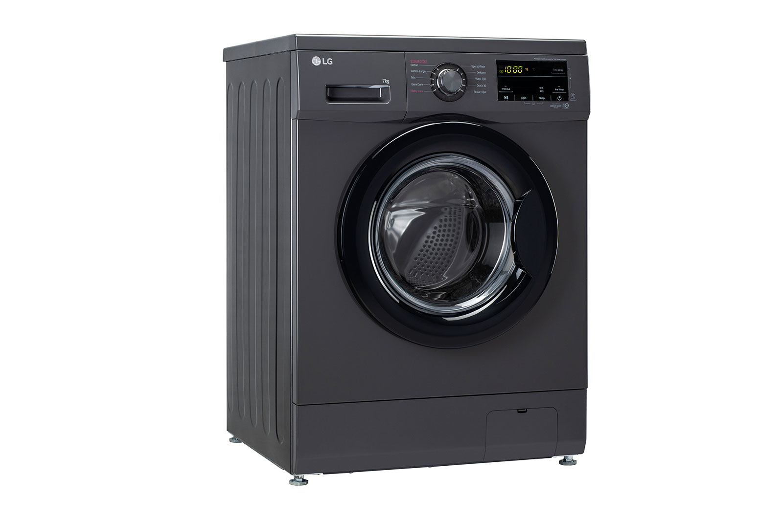LG 7.0 Kg Front Load Washing Machine 6 Motion Direct Drive™ Technology, Color: Middle Black, FHM1207ADMB