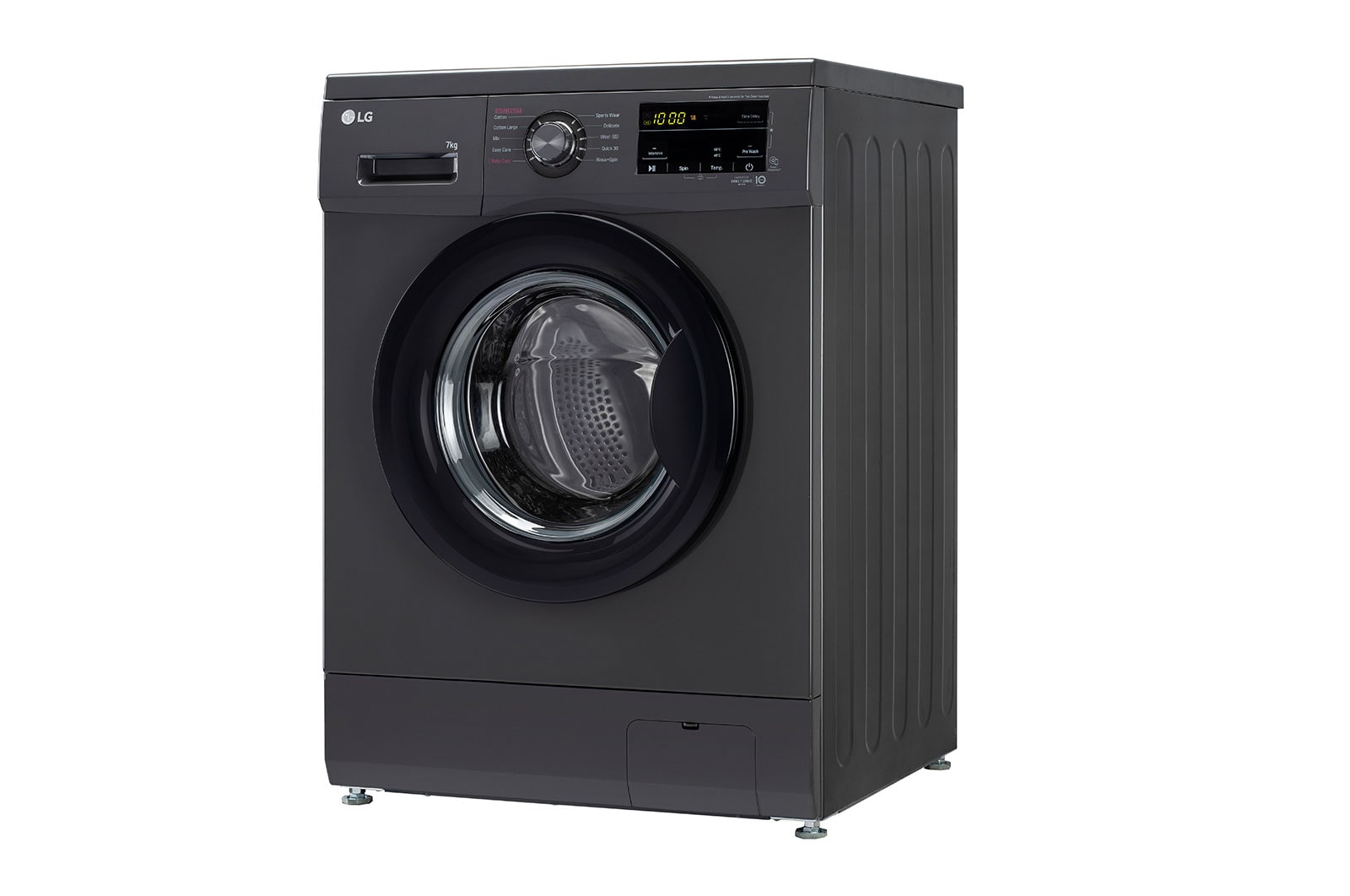 LG 7.0 Kg Front Load Washing Machine 6 Motion Direct Drive™ Technology, Color: Middle Black, FHM1207ADMB