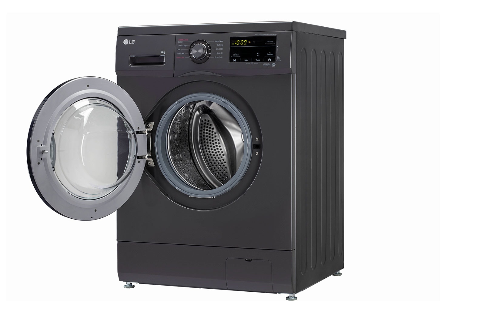 LG 7.0 Kg Front Load Washing Machine 6 Motion Direct Drive™ Technology, Color: Middle Black, FHM1207ADMB