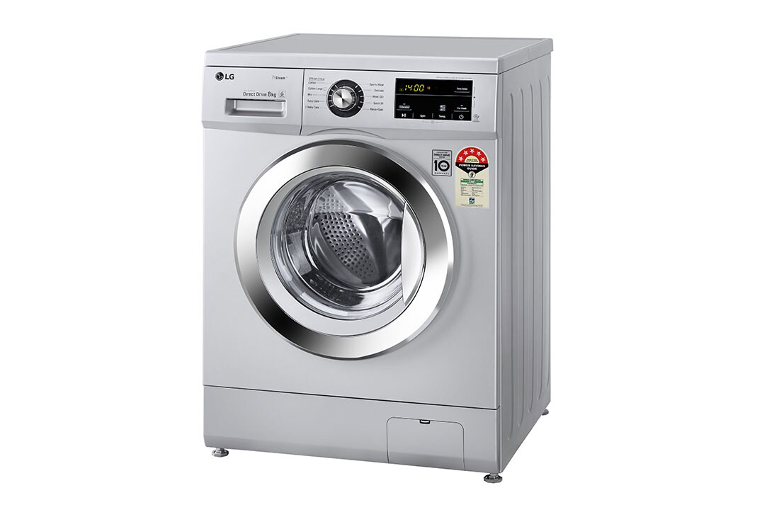 LG 8Kg Front Load Washing Machine, Inverter Direct Drive, Luxury Silver, FHM1408BDL