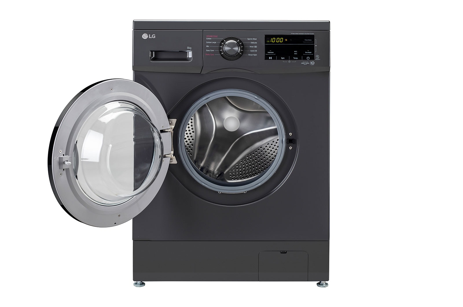 LG 8Kg Front Load Washing Machine, Inverter Direct Drive, Middle Black, FHM1408BDMA