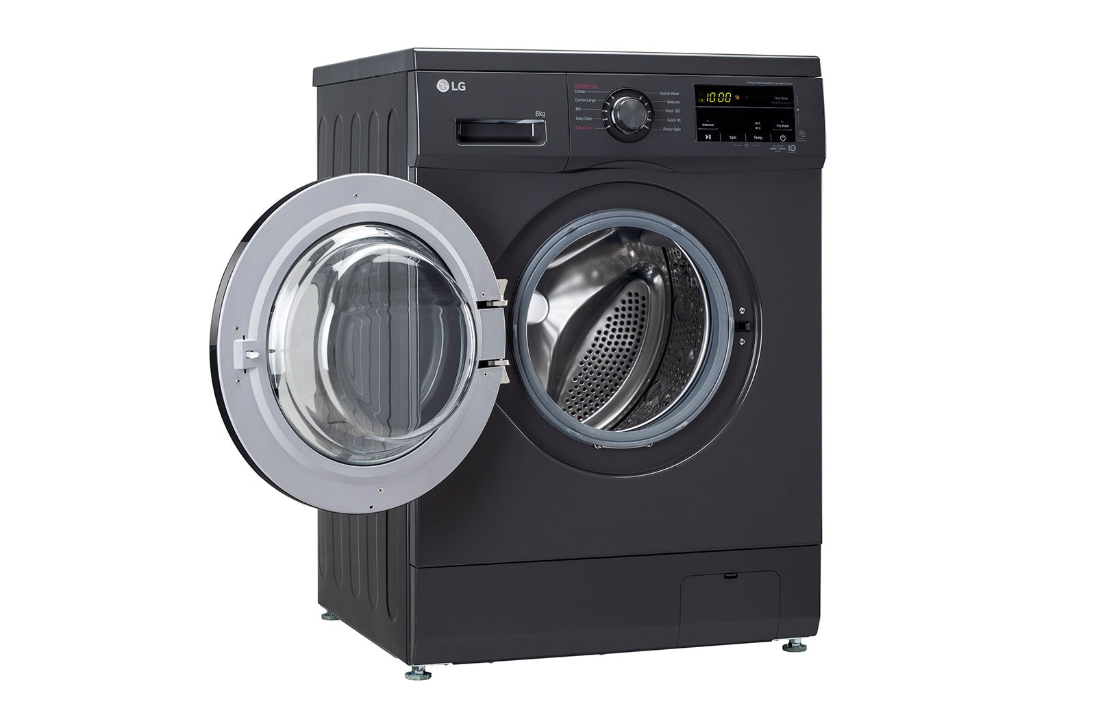 LG 8Kg Front Load Washing Machine, Inverter Direct Drive, Middle Black, FHM1408BDMA