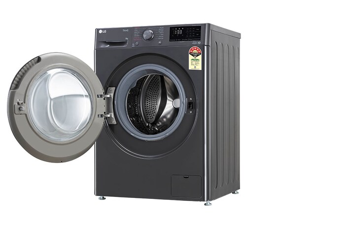 LG 8Kg Front Load Washing Machine, AI Direct Drive™, Middle Black, 5 Star, FHP1208A5M
