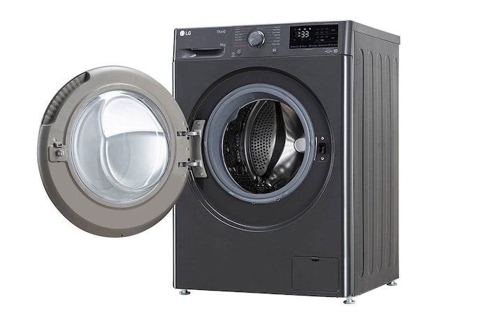 LG 8Kg Front Load Washing Machine, AI Direct Drive™, Steam, Wifi, Middle Black, FHP1208Z5M