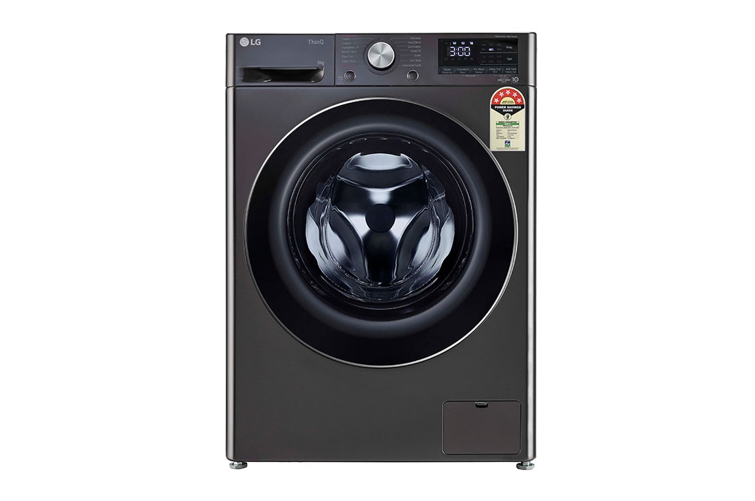 LG 9Kg Front Load Washing Machine, AI Direct Drive™, Black VCM, FHP1209Z9B