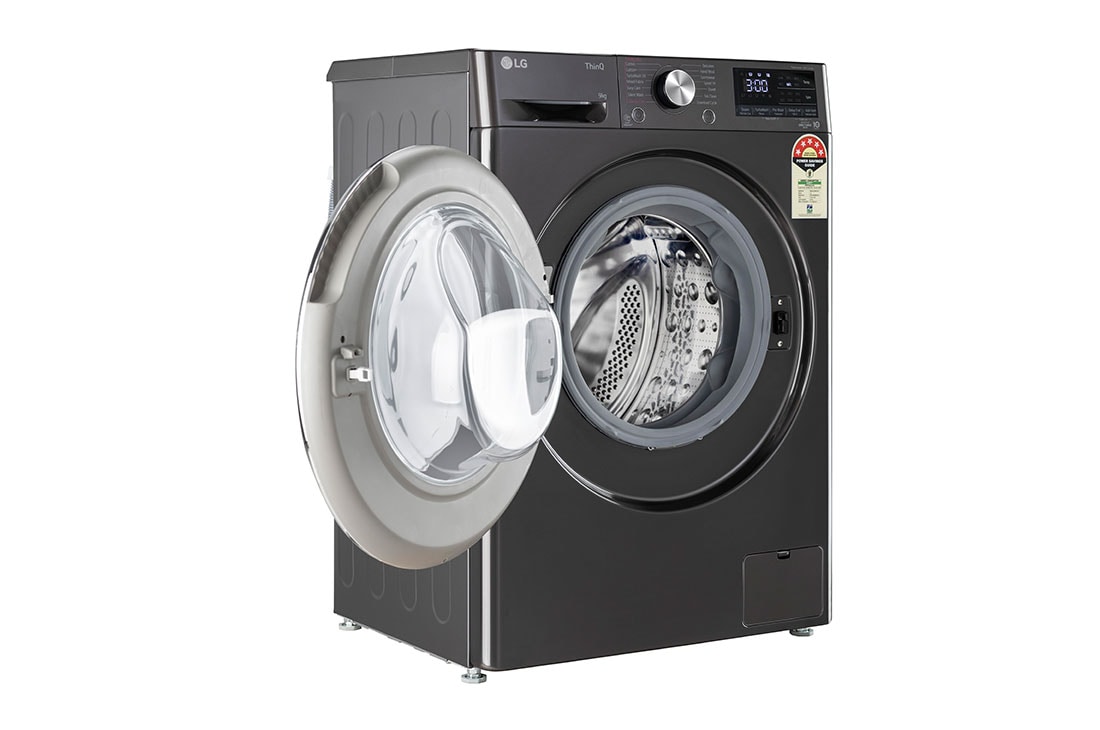 LG 9 Kg Front Load Washing Machine, AI Direct Drive™, Steam+, Black VCM, 5 Star, FHP1209Z9B