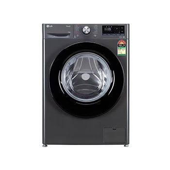Front view of LG 10Kg Front Load Washing Machine, AI Direct Drive™, Middle Black, 5 Star FHP1410Z3M
