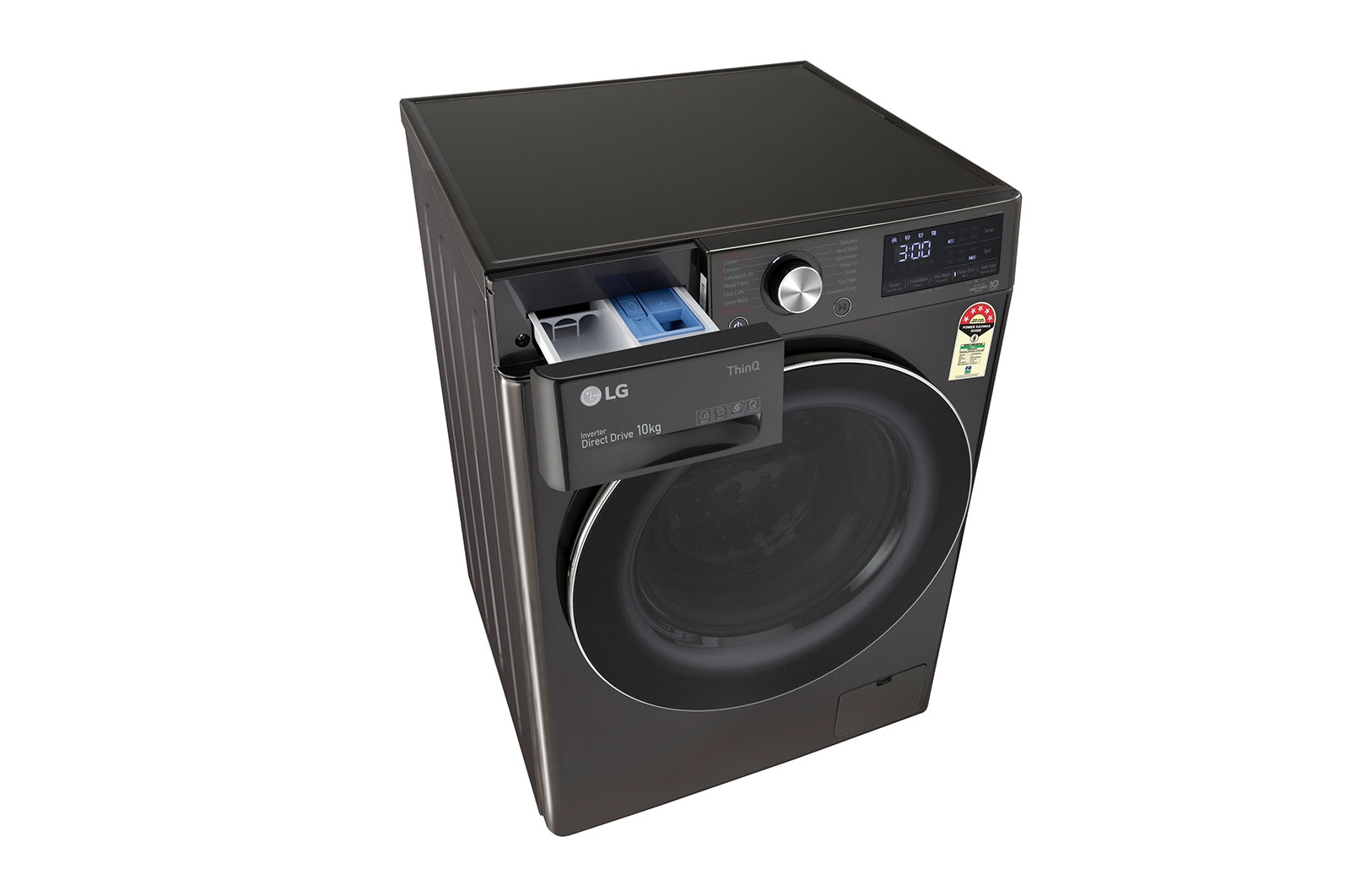 LG 10Kg Front Load Washing Machine, AI Direct Drive™, Black VCM, FHP1410Z7B