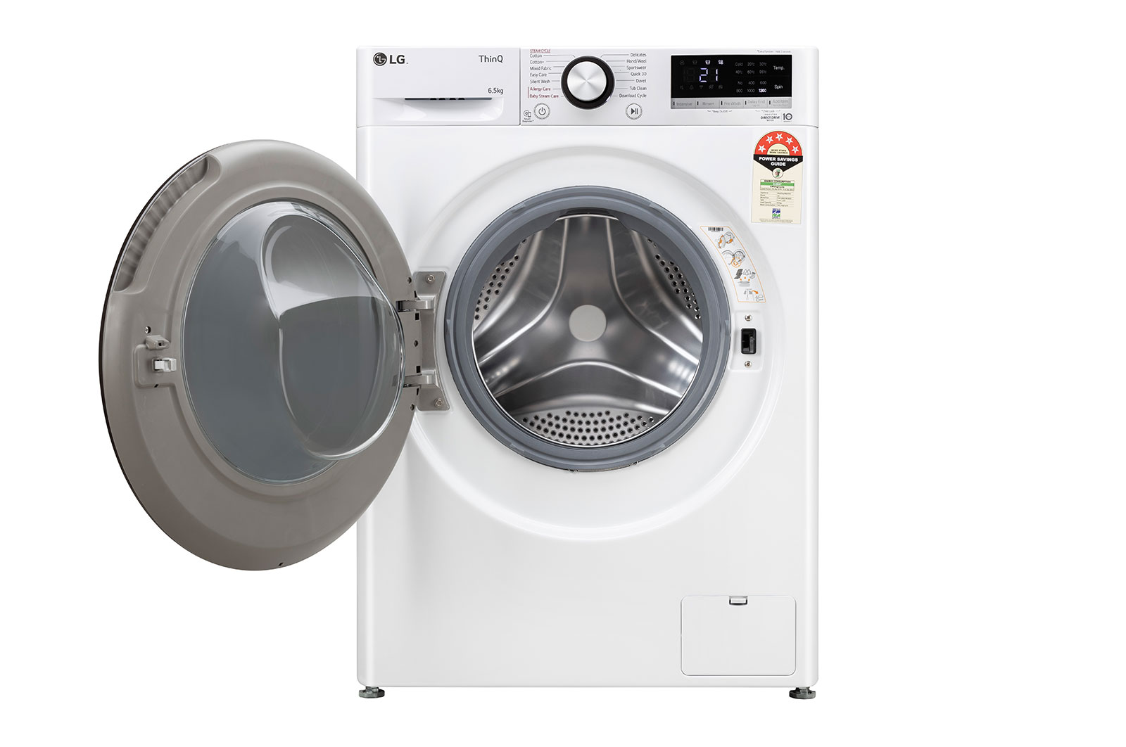 LG 6.5Kg Front Load Washing Machine, AI Direct Drive™, White, FHV1265ZFW
