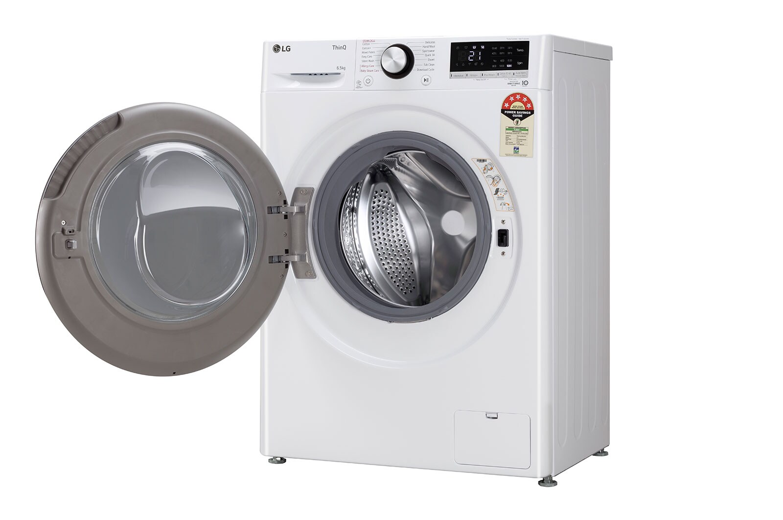 LG 6.5Kg Front Load Washing Machine, AI Direct Drive™, White, FHV1265ZFW