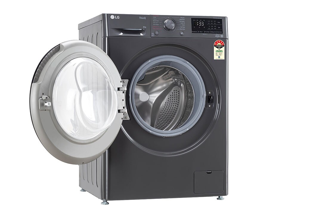 LG 8Kg Front Load Washing Machine, AI Direct Drive™ , Steam, Middle Black, FHV1408Z2M