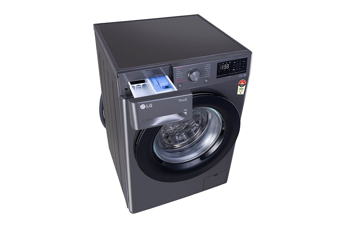 LG 8Kg Front Load Washing Machine, AI Direct Drive™ , Steam, Middle Black, FHV1408Z2M