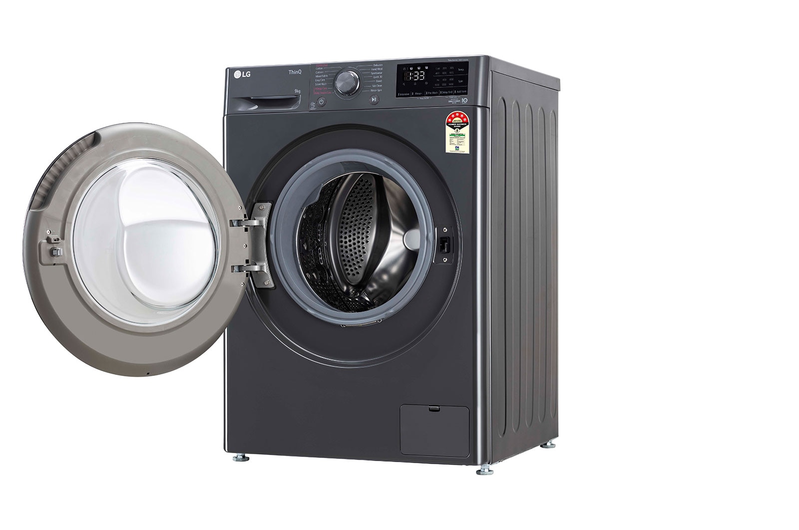 LG 9Kg Front Load Washing Machine, AI Direct Drive™, Steam™, Middle Black, FHV1409Z2M
